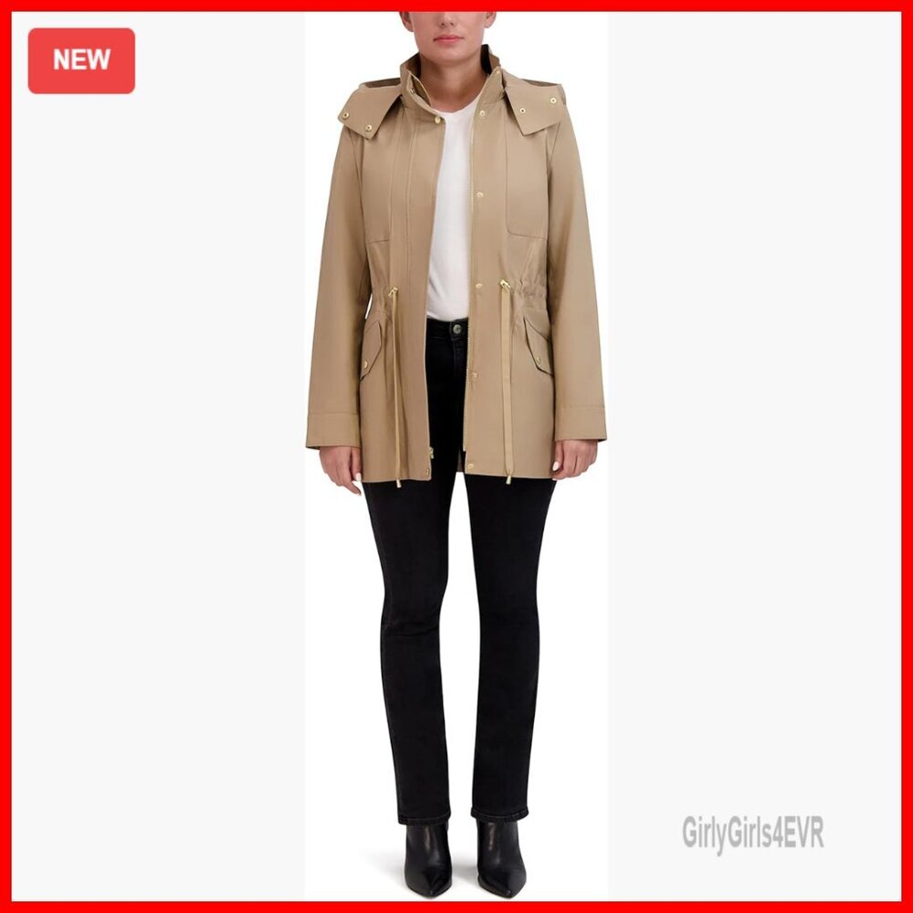 Women's Adjustable Rain Short Coat Waterproof Jacket